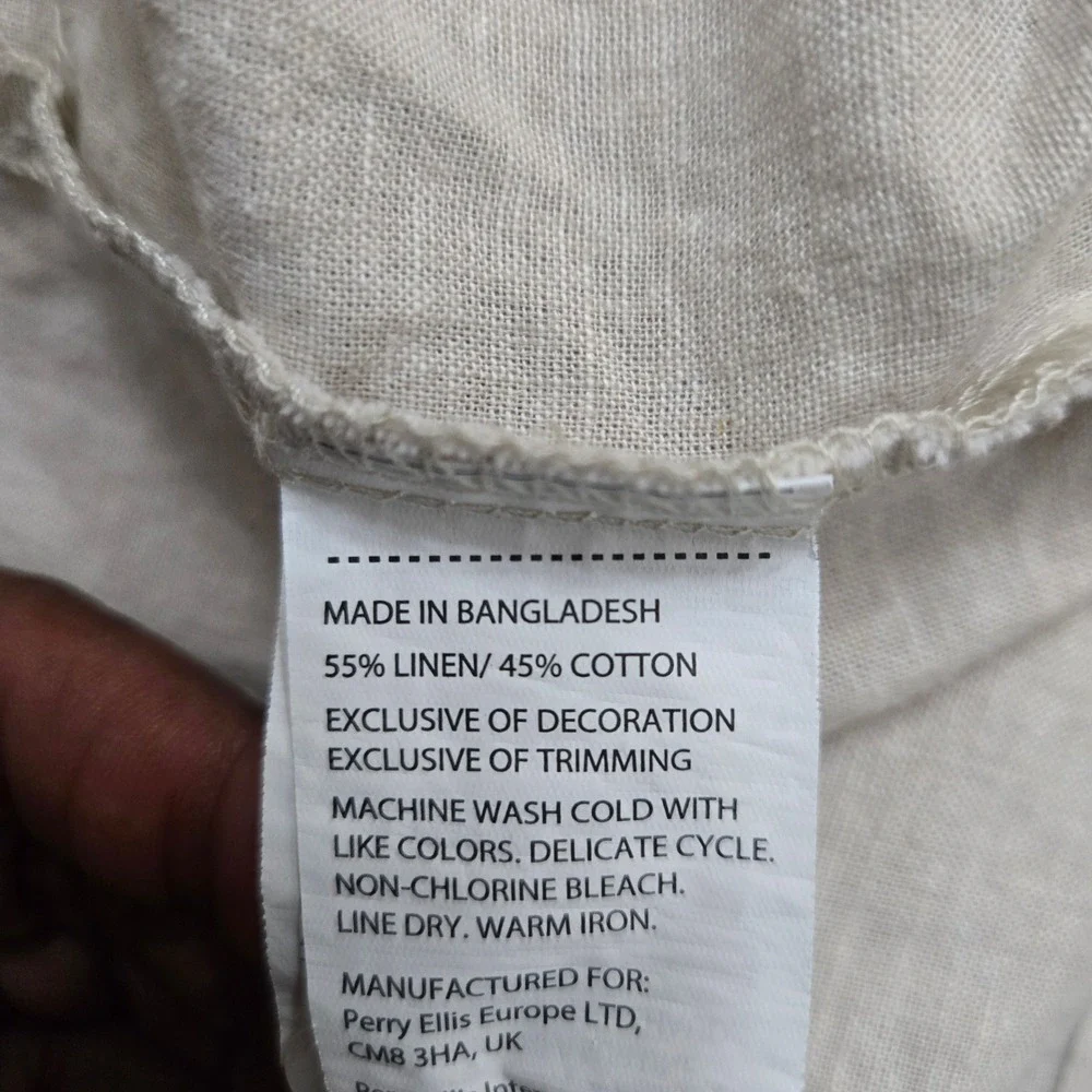 Cafe Luna Linen Blend Shirt Mens 2X‎ Coastal Vacation Resort Relaxed Beachy